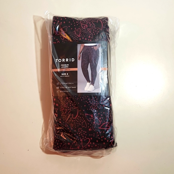 ❤️NWT VINTAGE TORRID LEGGING - POCKETS PREMIUM HEARTS PRINT HIGH RISE PLUS SIZE - Picture 4 of 10